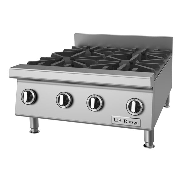U.S. Range UTOG24-4 Natural Gas Heavy-Duty 4 Burner Countertop 24" Range - 120,000 BTU