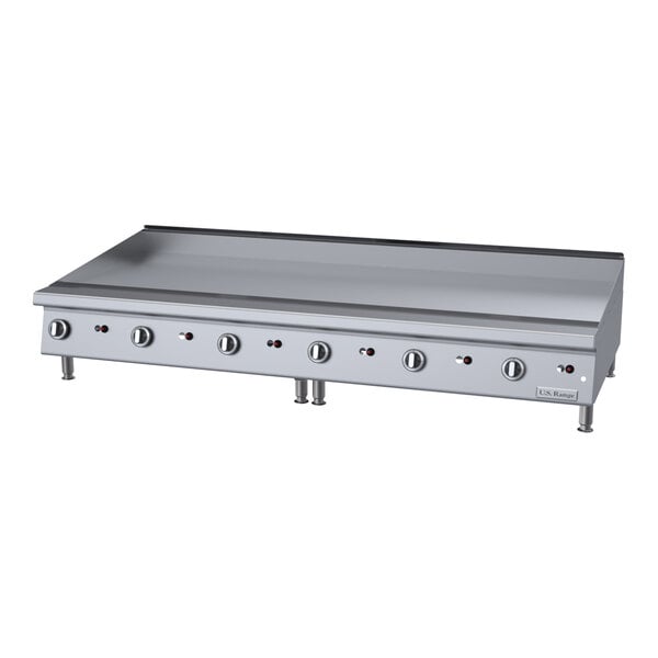 U.S. Range UTGG72-G72M 72" Natural Gas Heavy-Duty Countertop Griddle with Manual Controls - 162,000 BTU
