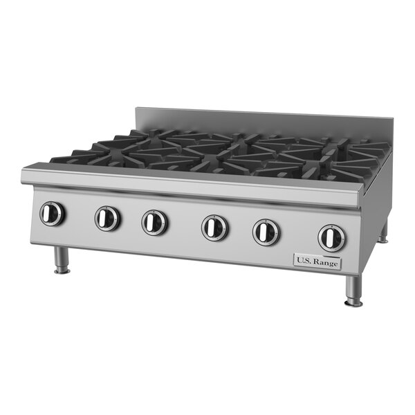 U.S. Range UTOG36-6 Liquid Propane Heavy-Duty 6 Burner Countertop 36" Range - 156,000 BTU