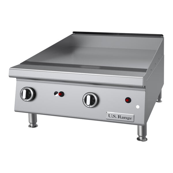 U.S. Range UTGG24-G24M 24" Natural Gas Heavy-Duty Countertop Griddle with Manual Controls - 54,000 BTU