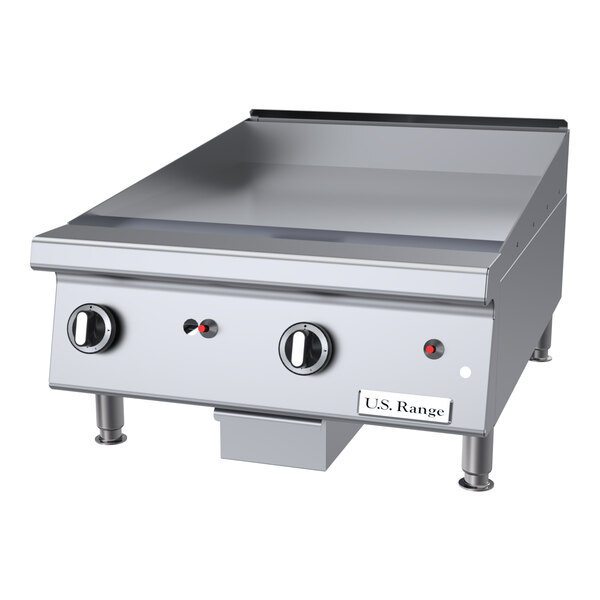 U.S. Range UTGG24-GT24M 24" Natural Gas Heavy-Duty Countertop Griddle with Thermostatic Controls - 56,000 BTU