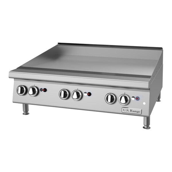 U.S. Range UTGG36-GT36M 36" Liquid Propane Heavy-Duty Countertop Griddle with Thermostatic Controls - 84,000 BTU