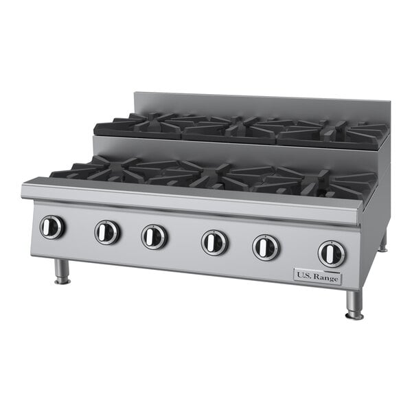 U.S. Range UTOG36-SU6 Natural Gas Heavy-Duty 6 Burner Step-Up Countertop 36" Range - 180,000