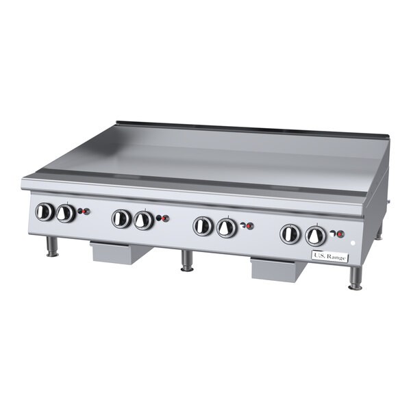 U.S. Range UTGG48-GT48M 48" Natural Gas Countertop Griddle with Thermostatic Controls - 112,000 BTU