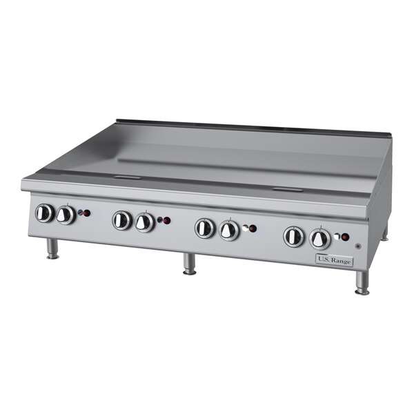 U.S. Range UTGG48-GT48M 48" Natural Gas Countertop Griddle with Thermostatic Controls - 112,000 BTU