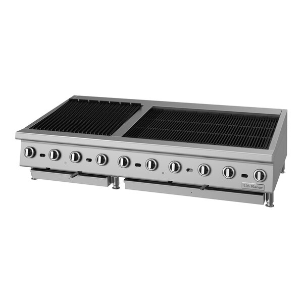 U.S. Range UTBG60-AR60 Liquid Propane 60" Radiant Charbroiler with Adjustable Grates - 180,000 BTU