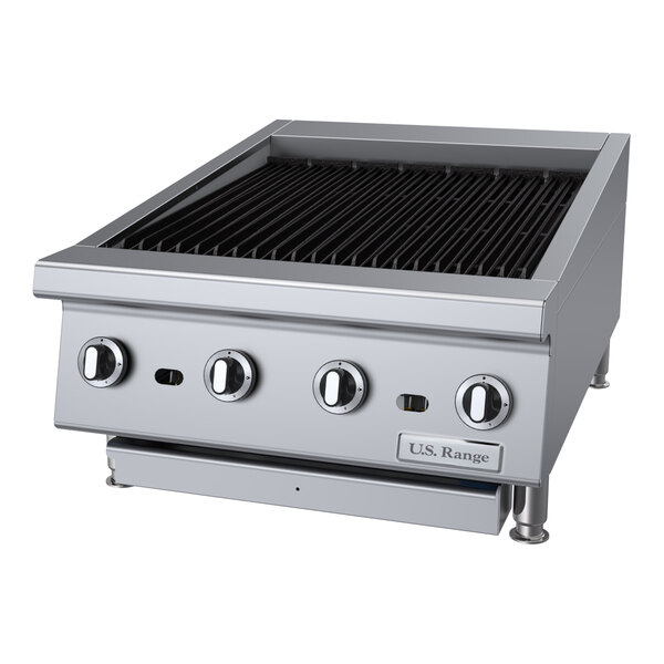 U.S. Range UTBG24-NR24 Natural Gas 24" Radiant Charbroiler with Fixed Grates - 72,000 BTU