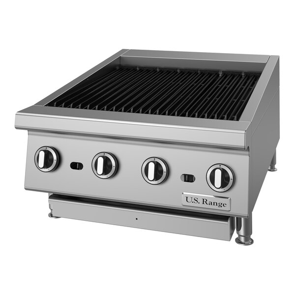 U.S. Range UTBG24-NR24 Liquid Propane 24" Radiant Charbroiler with Fixed Grates - 72,000 BTU