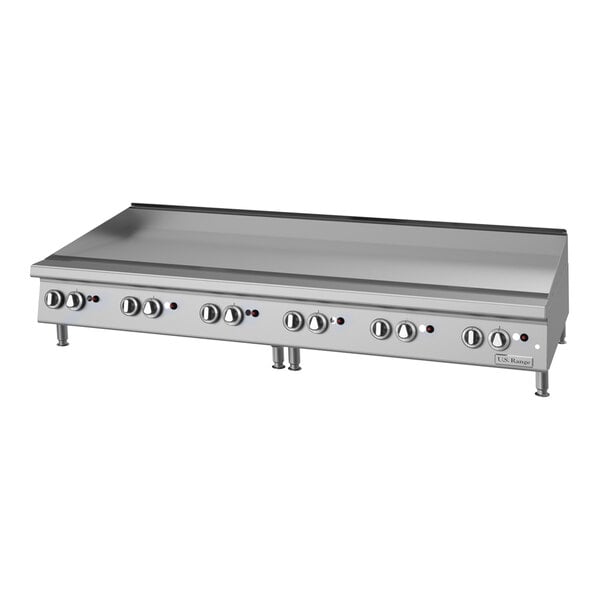 U.S. Range UTGG72-GT72M 72" Liquid Propane Countertop Griddle with Thermostatic Controls - 168,000 BTU
