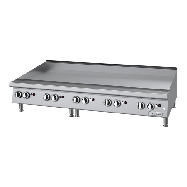 U.S. Range UTGG60-GT60M 60" Natural Gas Countertop Griddle with Thermostatic Controls - 140,000 BTU