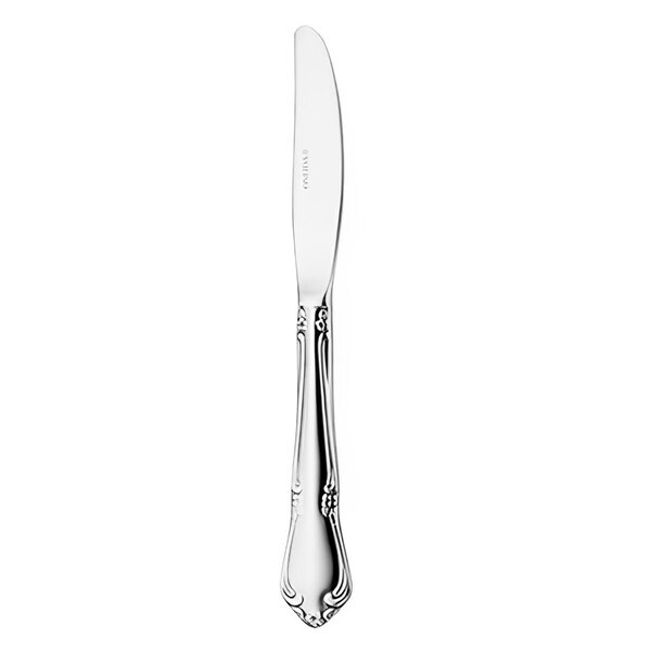 A Oneida Chateau stainless steel children's knife with a silver handle.