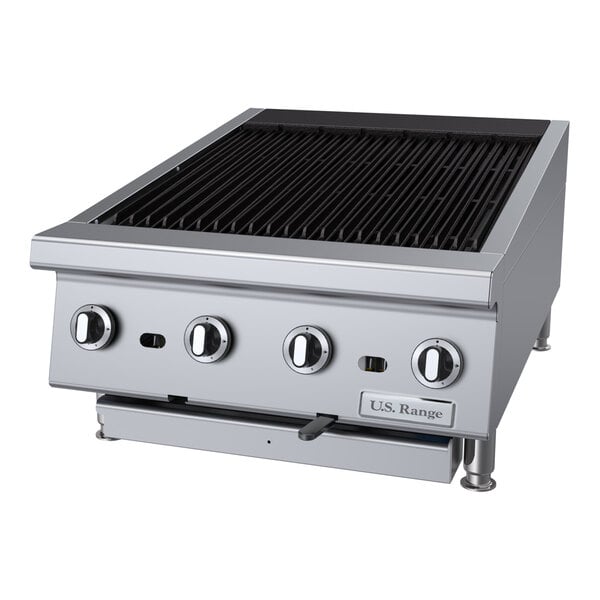 U.S. Range UTBG24-AR24 Liquid Propane 24" Radiant Charbroiler with Adjustable Grates - 72,000 BTU