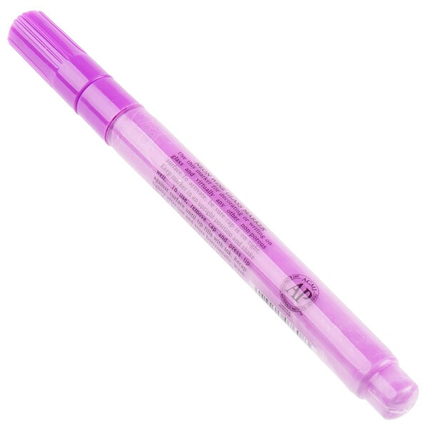 A Franmara neon purple mini tip glass marker with a cap.