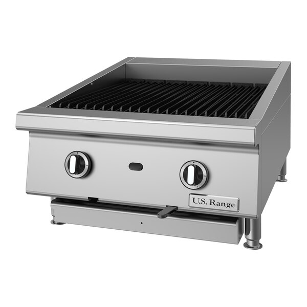 U.S. Range UTBG24-AB24 Natural Gas 24" Ceramic Briquette Charbroiler with Adjustable Grates - 60,000 BTU
