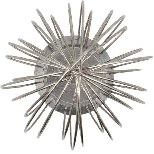 A close-up of the Avantco 304 stainless steel wire whip, which has many metal spirals.