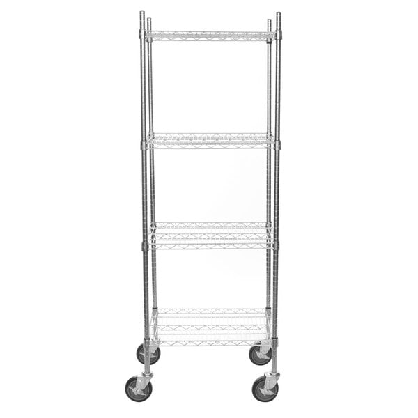 Regency 18 x 36 x 64 NSF Chrome Baker's Rack Wire Shelf and Solid  Stainless Steel Shelf with Plastic Cutting Board