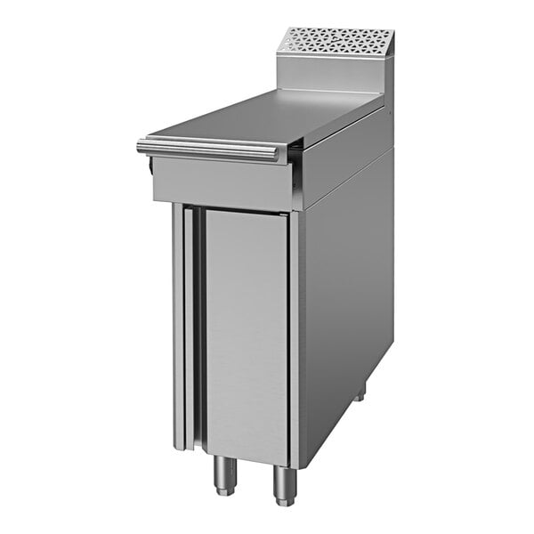 A stainless steel U. S. Range Cuisine Series spreader cabinet.