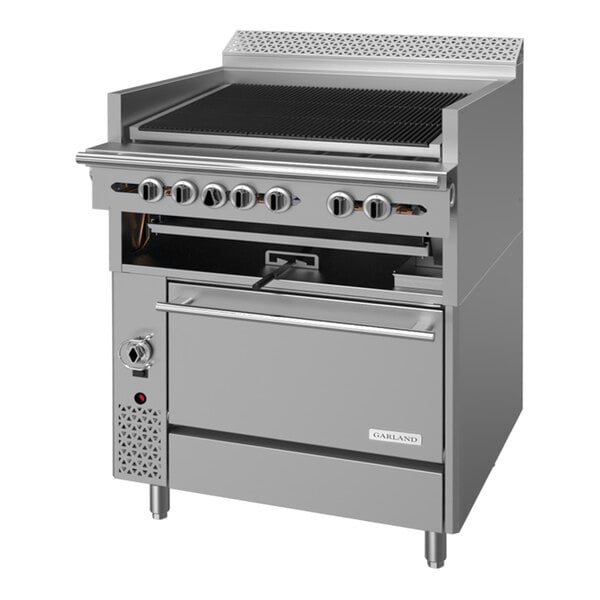 Garland C36-ARC Liquid Propane 36" Cuisine Series Range Match Radiant Charbroiler with Adjustable Grates and Convection Oven - 143,000 BTU