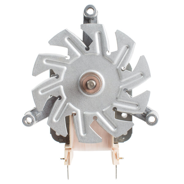 A white Avantco right side fan motor with a small gear on top.