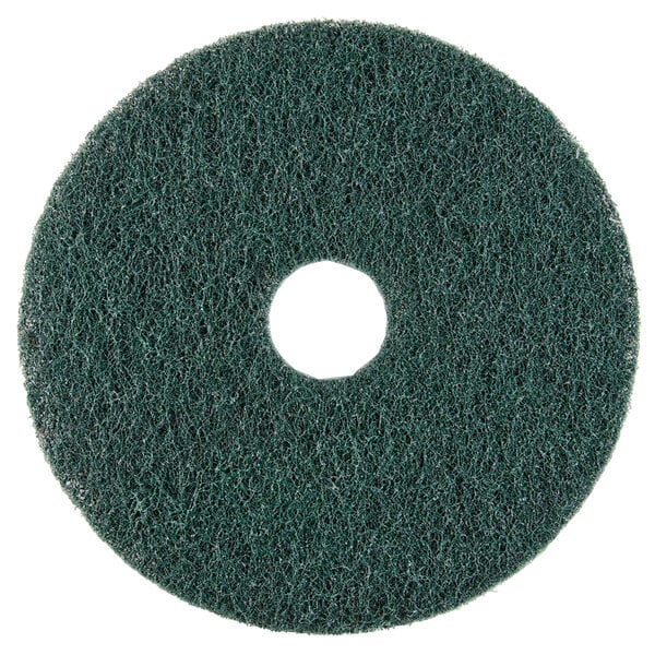 A 17" green Scrubble Hy-Pro floor pad with a white center pad.