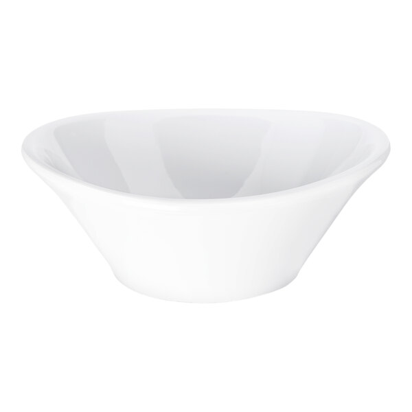 A white melamine bowl with a 12 oz. capacity.