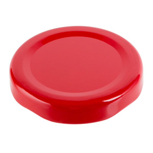 An Acopa red plastic lid on a white background.