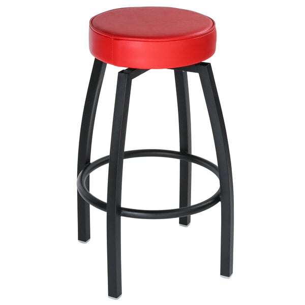 Seating Black Backless Barstool, Red Leather Backless Bar Stools