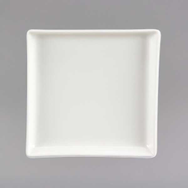 A white square Homer Laughlin china tray.