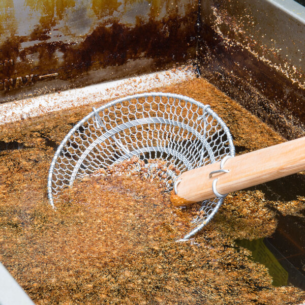 6" Round BambooHandled Fine Mesh Skimmer