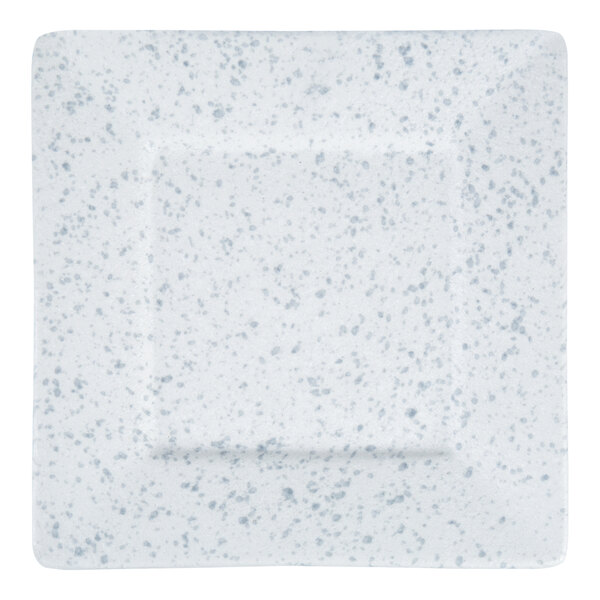 10 Strawberry Street WTR-6SQ-BS Blue Speckled 6 3/8" Square Porcelain Bread and Butter Plate - 36/Case