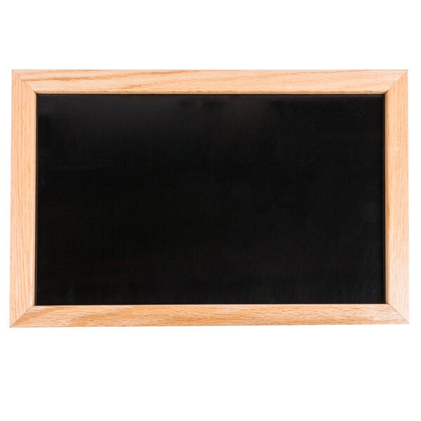 Aarco BOC1218NT-B OAK 12" X 18" Oak Frame Black Marker Board