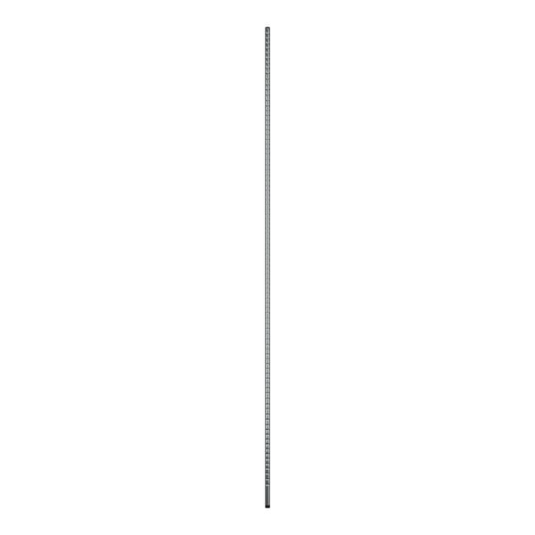 A long silver pole with a black stripe.