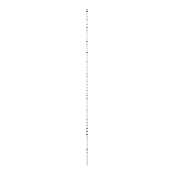 A long thin metal pole with black lines.