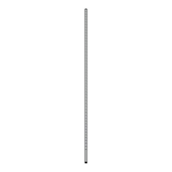 A long thin metal pole with black lines on a white background.