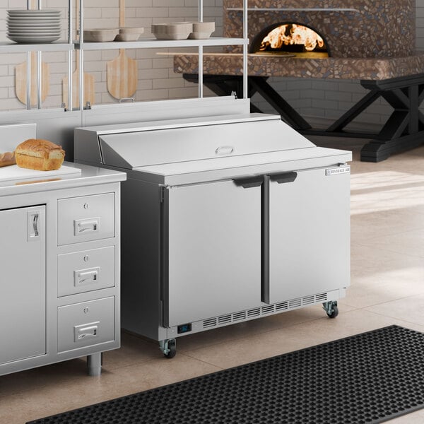 Beverage-Air SPE48HC-12-23 Elite Series 48" 2 Door ADA Height Refrigerated Sandwich Prep Table