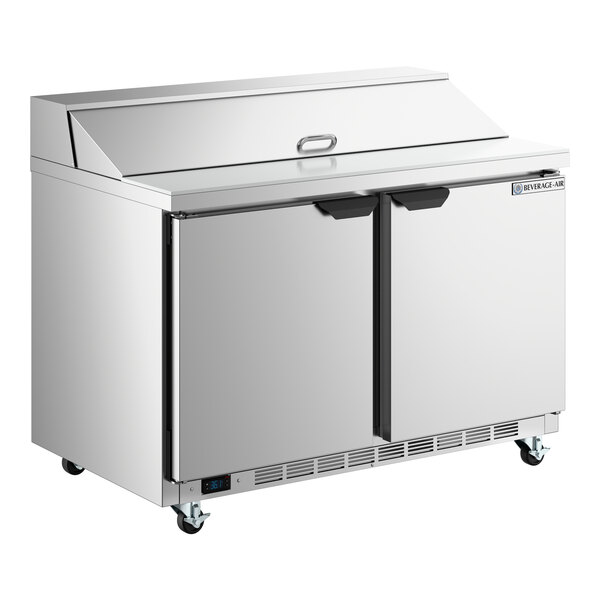 Beverage-Air SPE48HC-12-23 Elite Series 48" 2 Door ADA Height Refrigerated Sandwich Prep Table