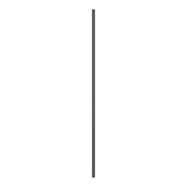 A long thin metal pole with black lines on a white background.