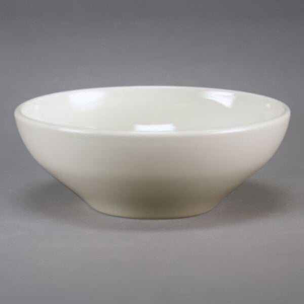 A white Homer Laughlin Normandy cereal bowl.
