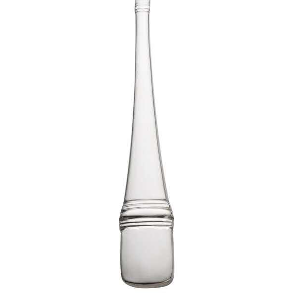 An Oneida Astragal stainless steel serving spoon with a long handle.