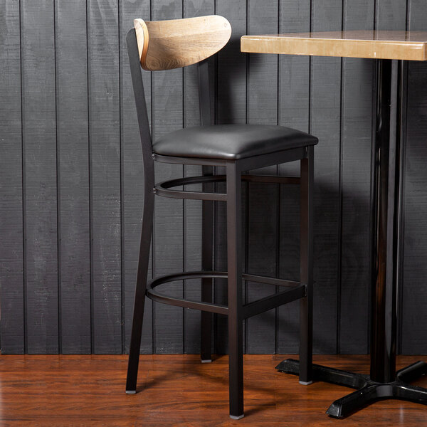 Lancaster Table Seating Boomerang Bar Height Black Chair With Image Preview