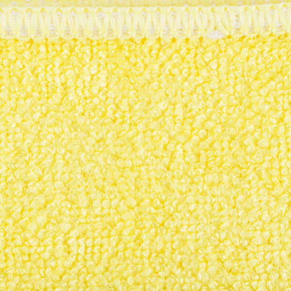 A yellow towel with a white edge.