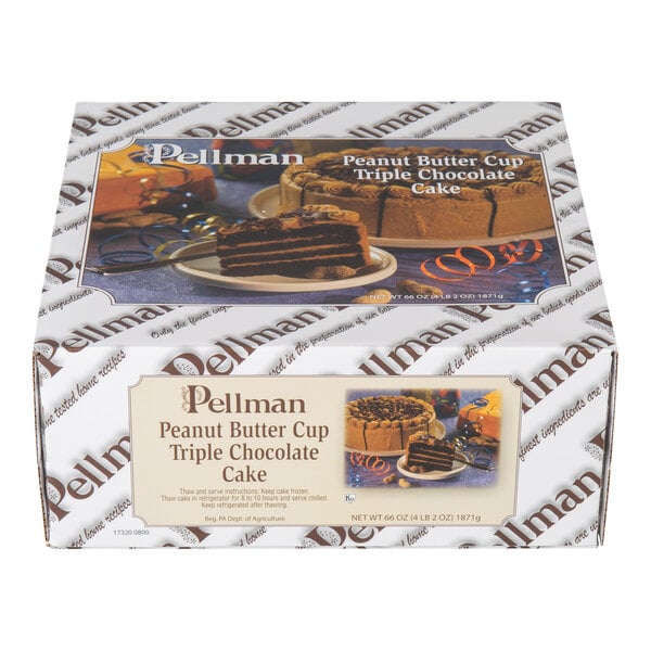 Pellman Peanut Butter Cup Triple Chocolate Cake 66 oz. - 4/Case