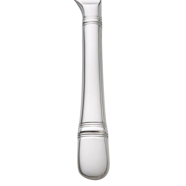 A Oneida stainless steel table knife with a long handle.