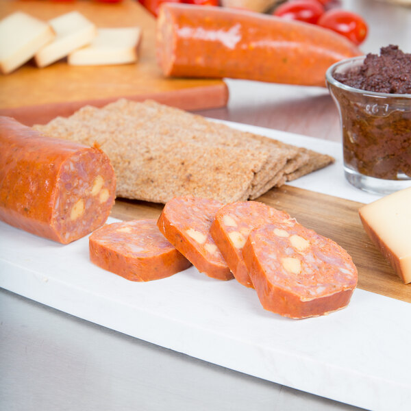 Fontanini 5 1/4" Spicy Polish Sausage Links with Cheddar Cheese 12 lb.