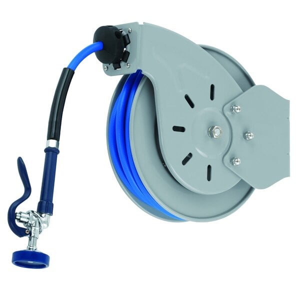 T&S B-7232-01-ESB36 Wall Mounted Hose Reel with 35' Hose, 4+ GPM Spray  Valve, Swivel, Swing Bracket, and 36 Supply Hose