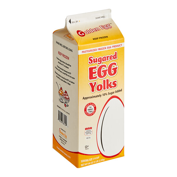 A carton of Newburg Egg frozen egg yolks.