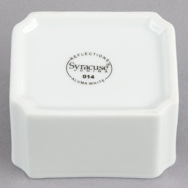 A white square Libbey porcelain sugar caddy box with black text.