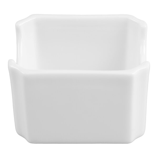 Libbey 911194014 Reflections 3 1/4" Aluma White Porcelain Sugar Caddy - 24/Case