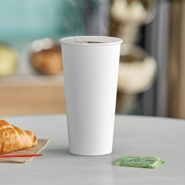  Comfy Package, (100 Pack 8 oz. White Paper Hot Cups