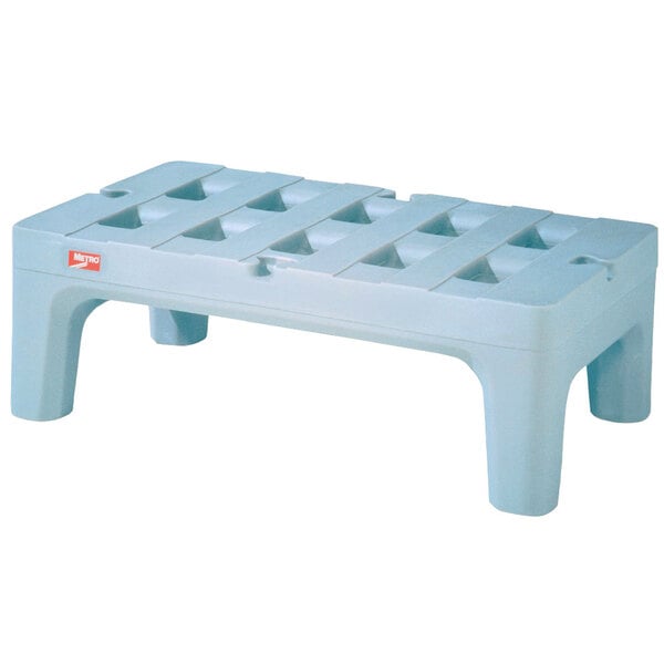 A white Metro Bow Tie Dunnage Rack with Microban protection.